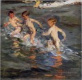 enfants au 1899 plage Impressionnisme enfant